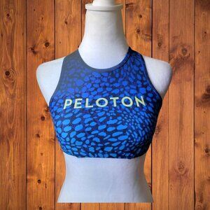 Peloton With Blue Wild Kite Size XS High Neck Women's Activewear Bra Top 2.0